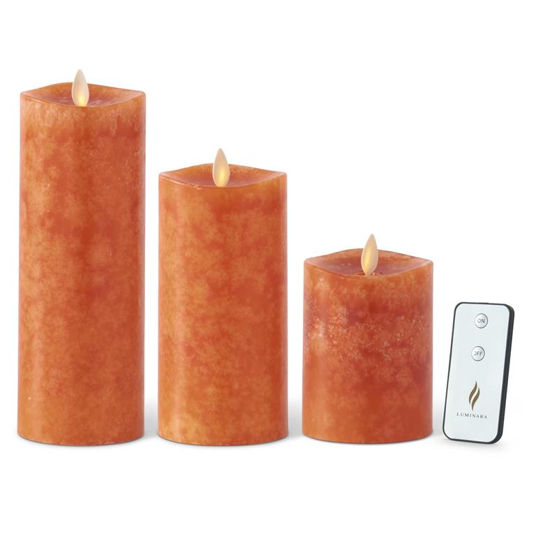 Orange Wax Luminara Indoor Pillar Candle