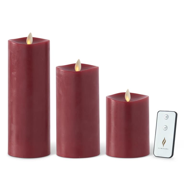 Burgundy Wax Luminara Indoor Pillar Candle