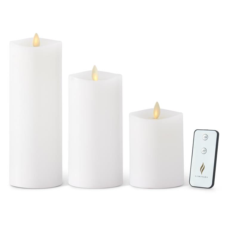 White Wax Luminara Indoor Pillar Candle