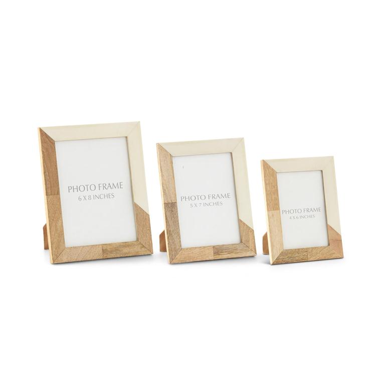 Wood & Cream Resin Tile Photo Frames