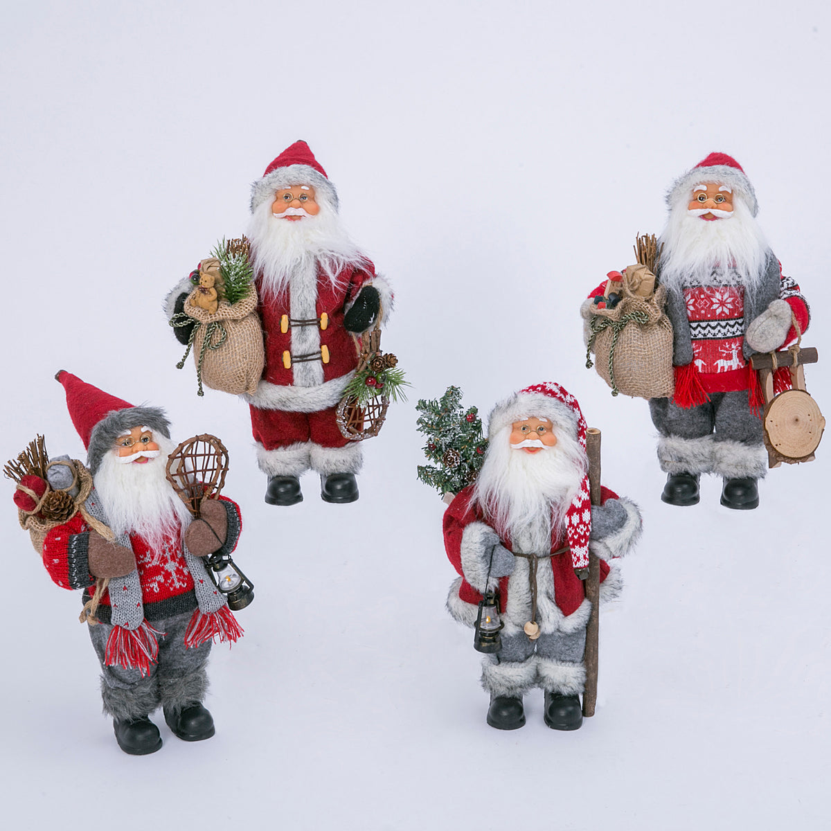 12"H Plush Santas