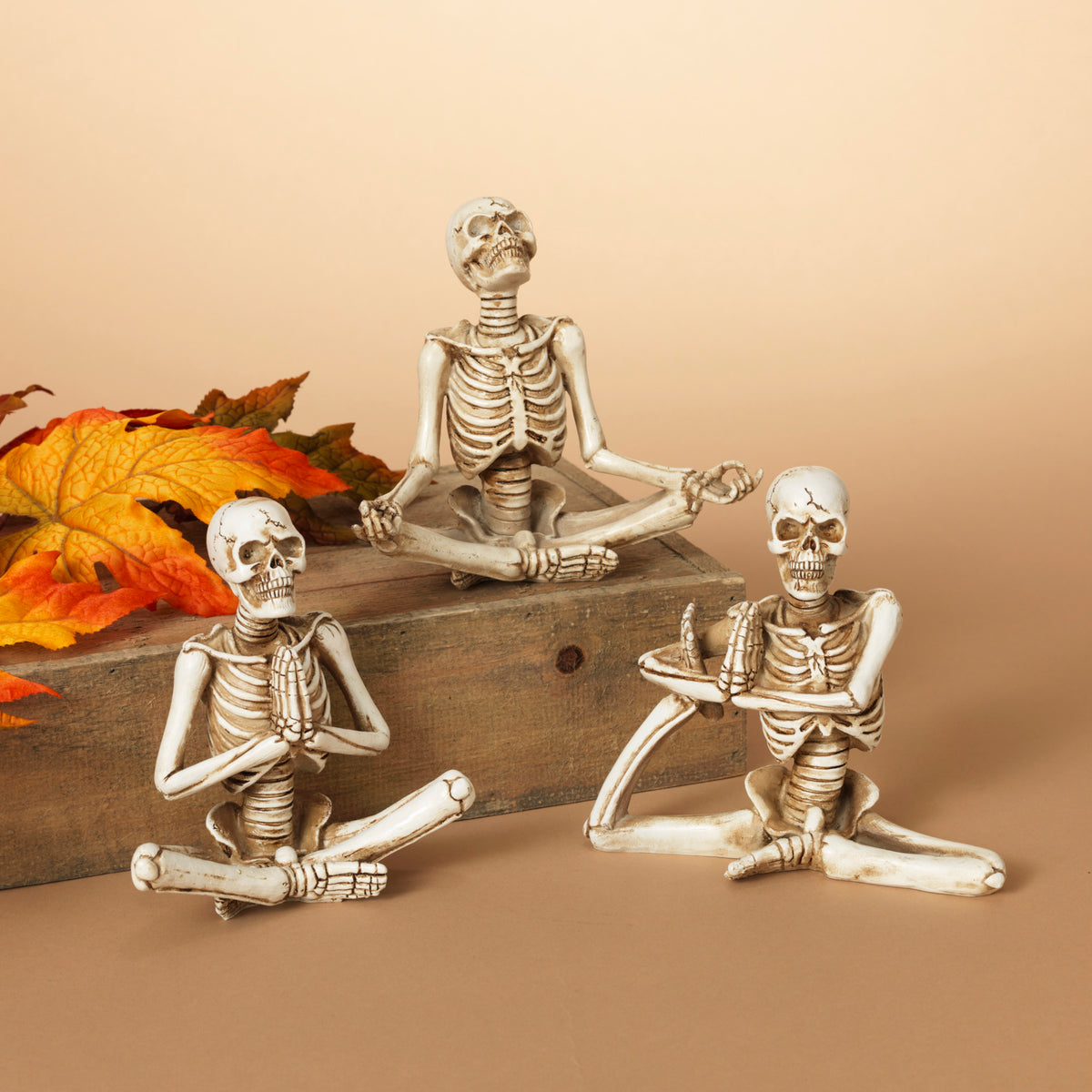 6” L resin yoga skeleton