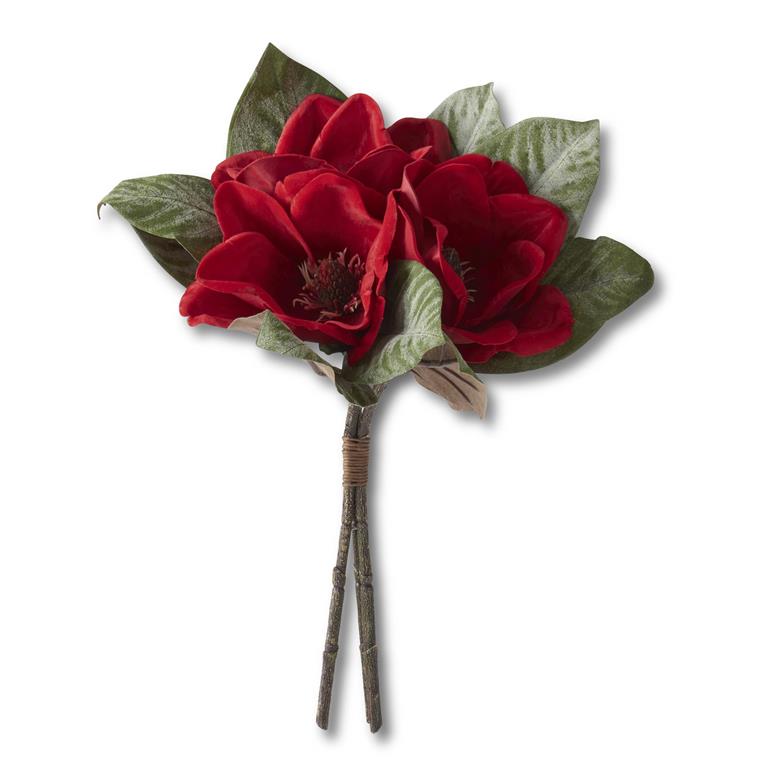 17 Inch Red Velvet Magnolia Bundle (3 Stems)