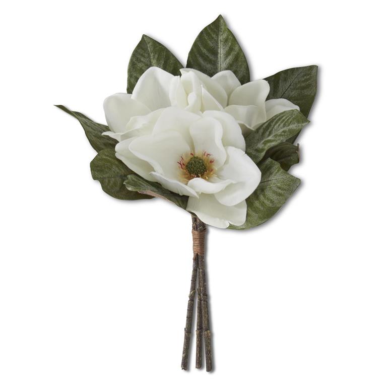 17 Inch White Velvet Magnolia Bundle (3 Stems)