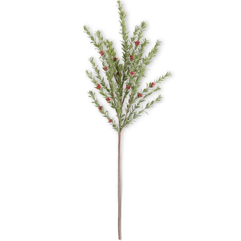 33 Inch Real Touch Myrtle Branch w/Red Berries