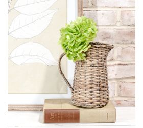 8" Wicker Pitcher Vase