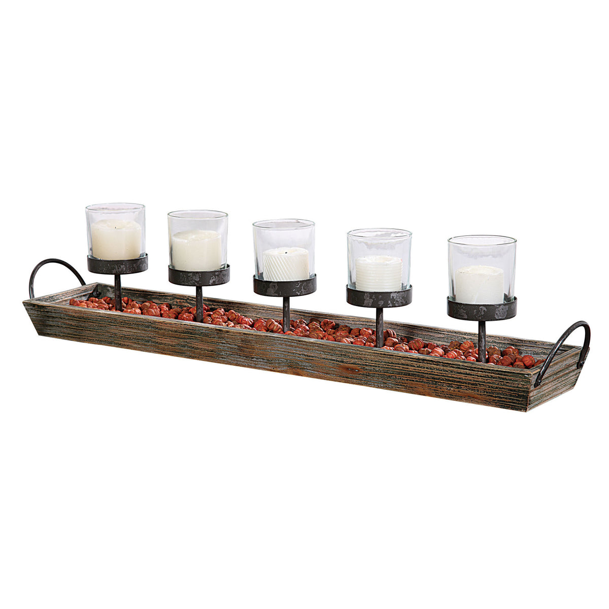  Votive Holder with Glass Votives for dining table or mantel 