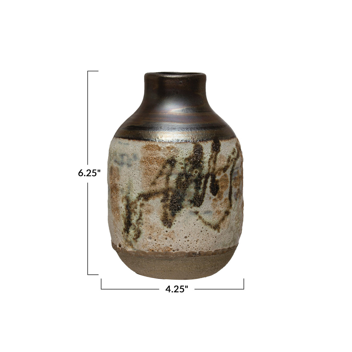 Hand-Painted Stoneware Vase