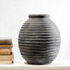 10.25" BLK TERRACOTTA LINE VASE