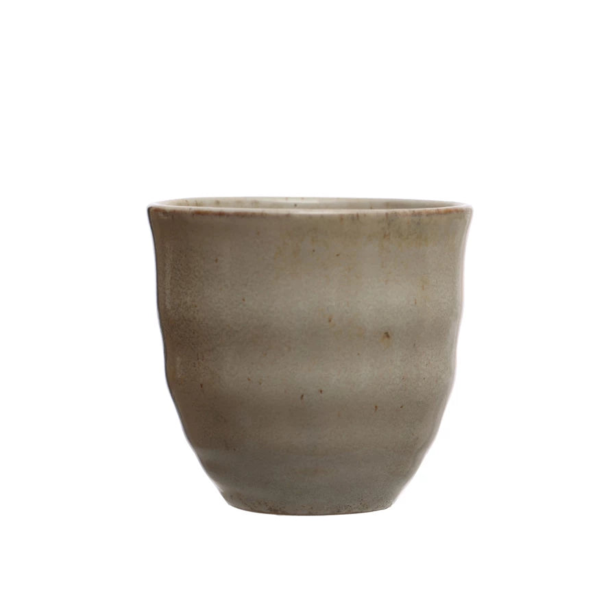 10 oz. Stoneware Cup, Reactive Glaze, Green (Each One Will Vary)