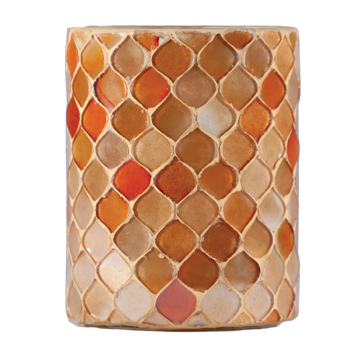 Glass Mosaic Tealight/Votive Holder, Orange Color