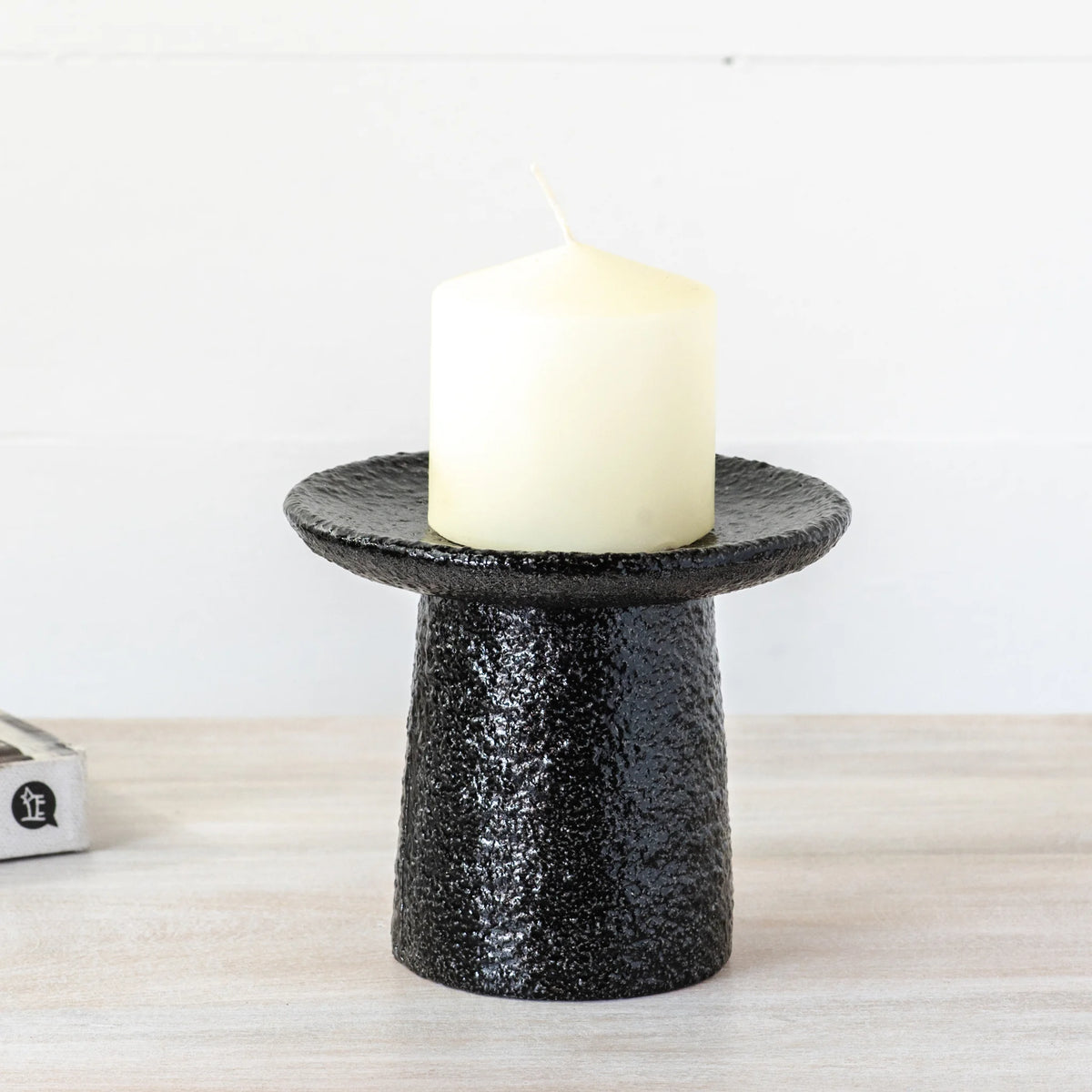 5" BLACK CANDLE HOLDER