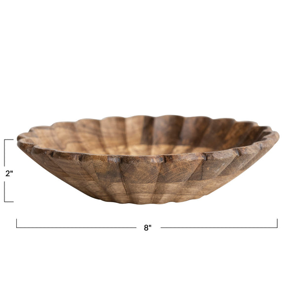 scalloped wood bowl