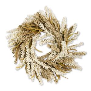 25 Inch Cream & Brown Heather Wreath