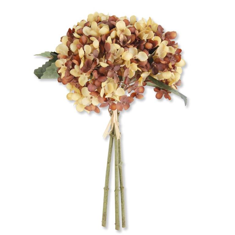 13 Inch Yellow & Brown Hydrangea Bundle