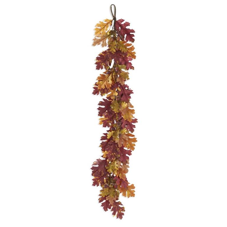 48 Inch Multi Color Fall Oak Leaves Garland
