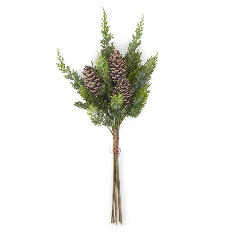 24 Inch Cypress Pine Bundle w/Pinecones (7 Stems)