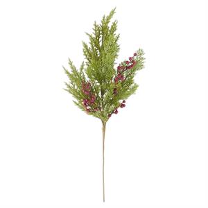 24 Inch Juniper & Cypress Pine Stem w/Red Berries