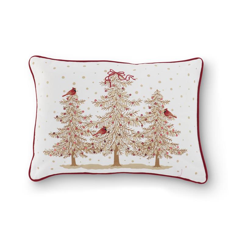 18 Inch Rectangular Cardinals & Trees Pillow