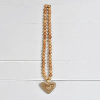WOOD BEADS WITH HEART
