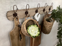 Coat rack with rustic hooks