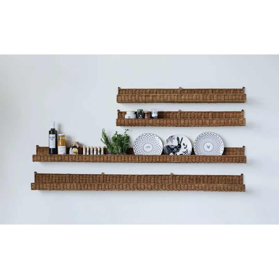 60"L X 5"W Hand-Woven Rattan Wall Ledge