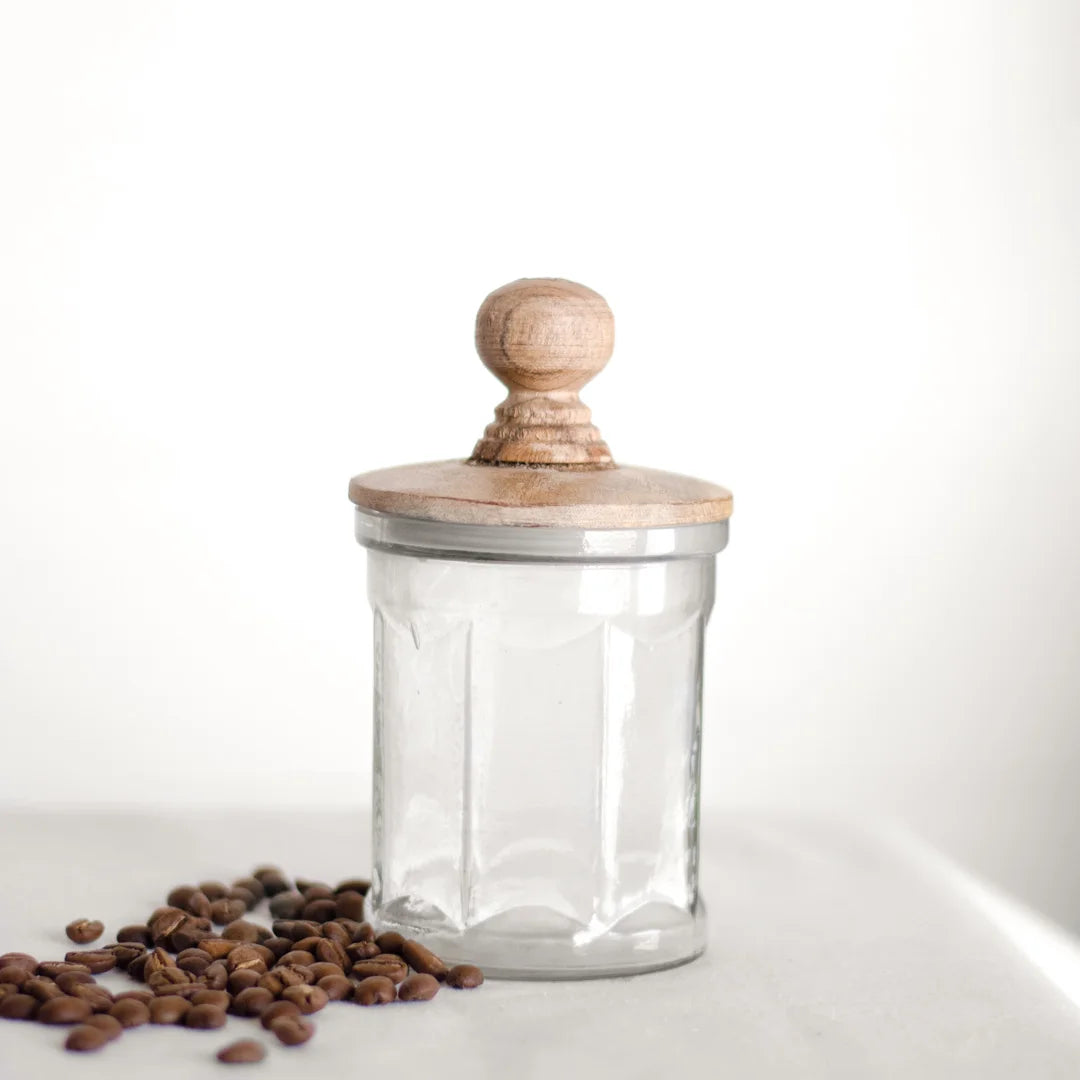 5" CLEAR CANISTER WOOD LID